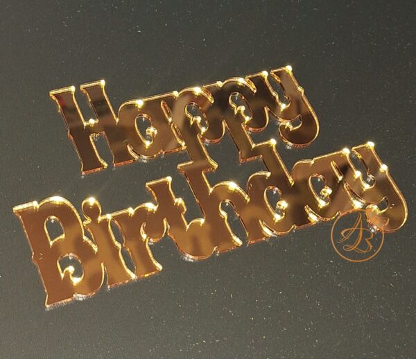 Decor topper tort oglinda Happy Birthday - imagine 4