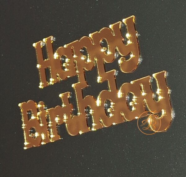 Decor topper tort oglinda Happy Birthday - imagine 3