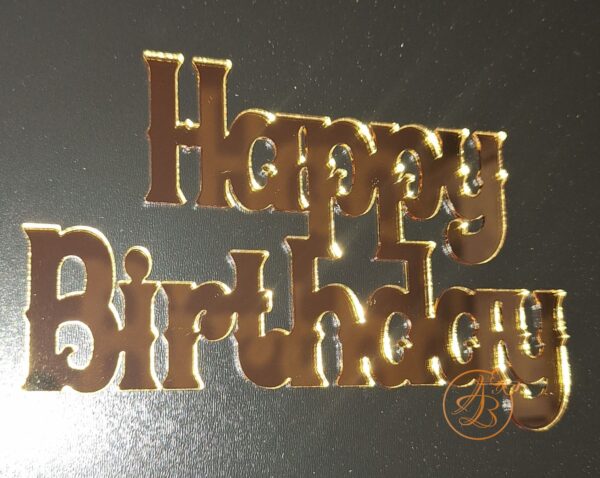 Decor topper tort oglinda Happy Birthday