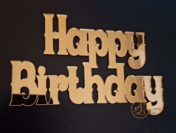 Decor topper tort oglinda Happy Birthday - imagine 8