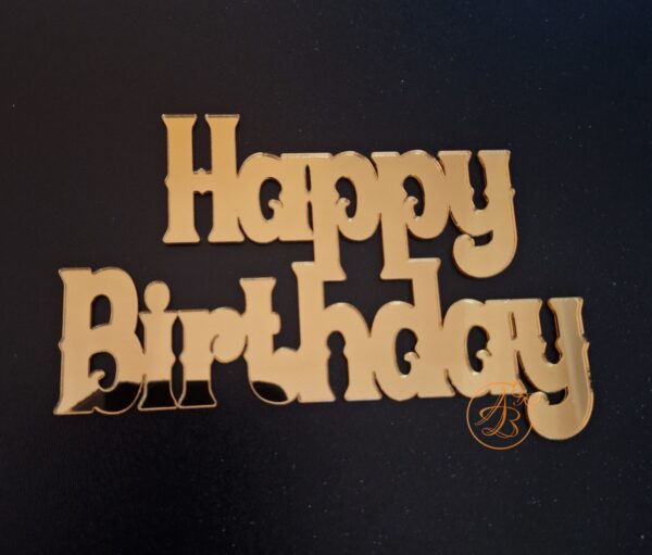 Decor topper tort oglinda Happy Birthday - imagine 7