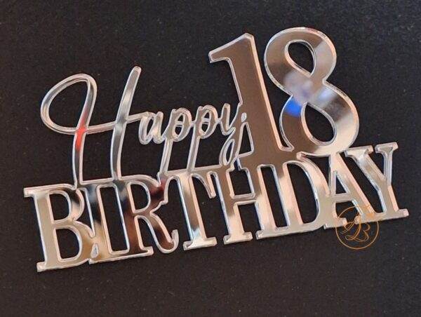 Decor topper tort oglinda Happy 18 Birthday - imagine 11