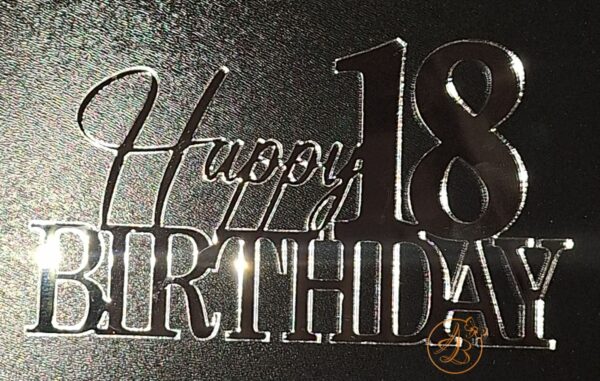 Decor topper tort oglinda Happy 18 Birthday - imagine 5