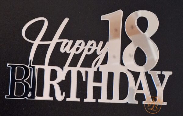 Decor topper tort oglinda Happy 18 Birthday - imagine 7