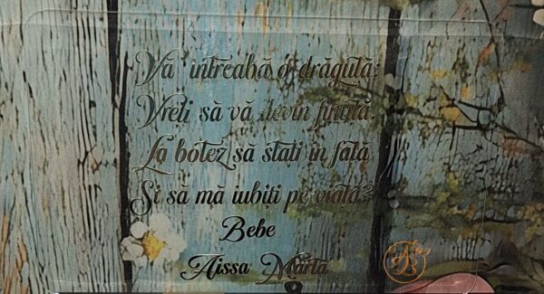 Cutie decorata pentru nasi, cu placa plexiglass si pahare gravate - imagine 12