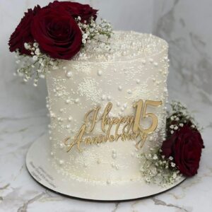 Decor topper tort oglinda Happy Anniversary