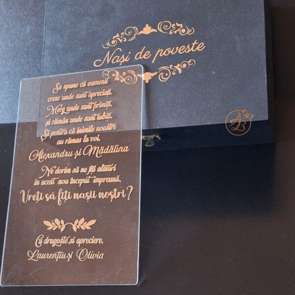 Cutie mare personalizata pentru nasi, cu text si placa plexiglass personalizat - imagine 4