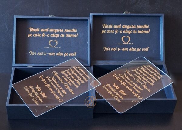 Cutie mare personalizata pentru nasi, cu text si placa plexiglass personalizat - imagine 5