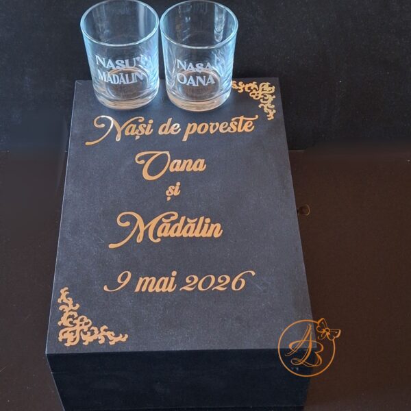 Cutie mare personalizata pentru nasi, cu text si placa plexiglass personalizat - imagine 9