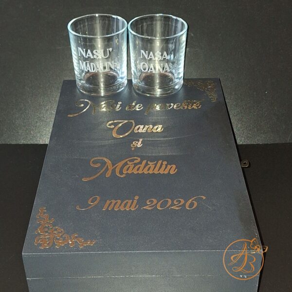 Cutie mare personalizata pentru nasi, cu text si placa plexiglass personalizat - imagine 10
