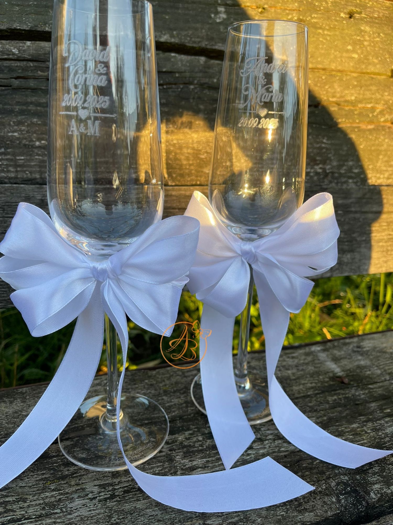 Pahar cristal elegant gravat, cu funda mare