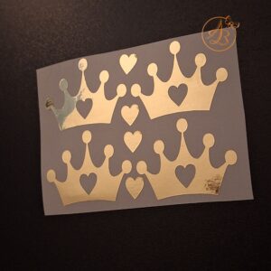 Set 4 stickere coronita cu inimioare