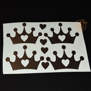 Set 4 stickere coronita cu inimioare