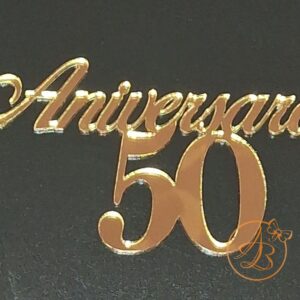 Decor topper tort oglinda Aniversare 50
