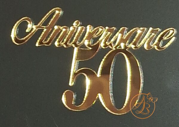 Decor topper tort oglinda Aniversare 50 - imagine 7