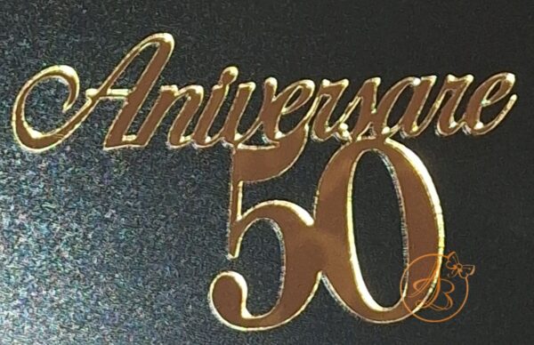 Decor topper tort oglinda Aniversare 50 - imagine 6