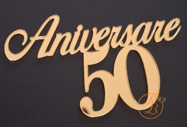 Decor topper tort oglinda Aniversare 50 - imagine 9