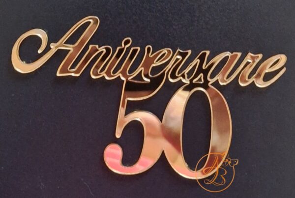 Decor topper tort oglinda Aniversare 50 - imagine 10