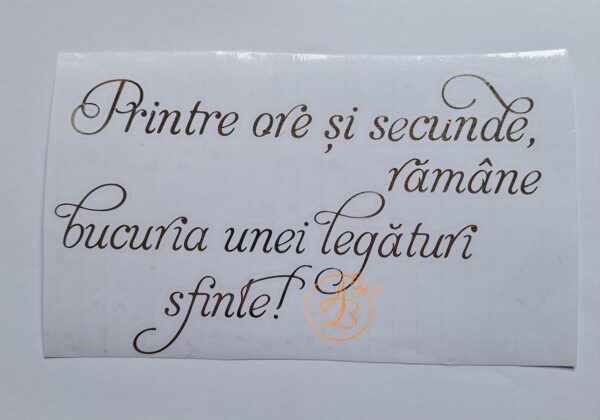 Sticker mare ''Printre ore si secunde...''