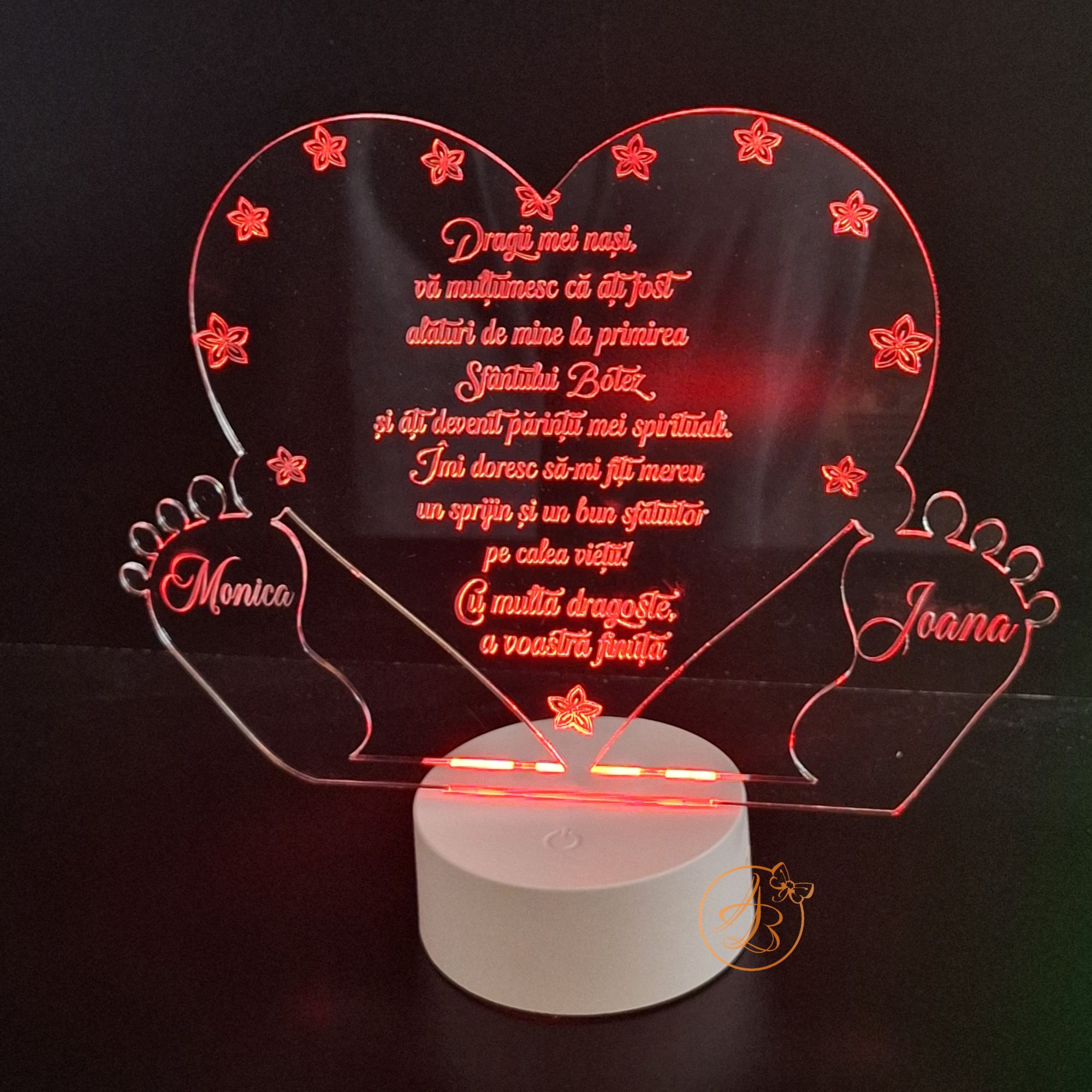 Trofeu botez, cu picioruse pentru nasi - imagine 19