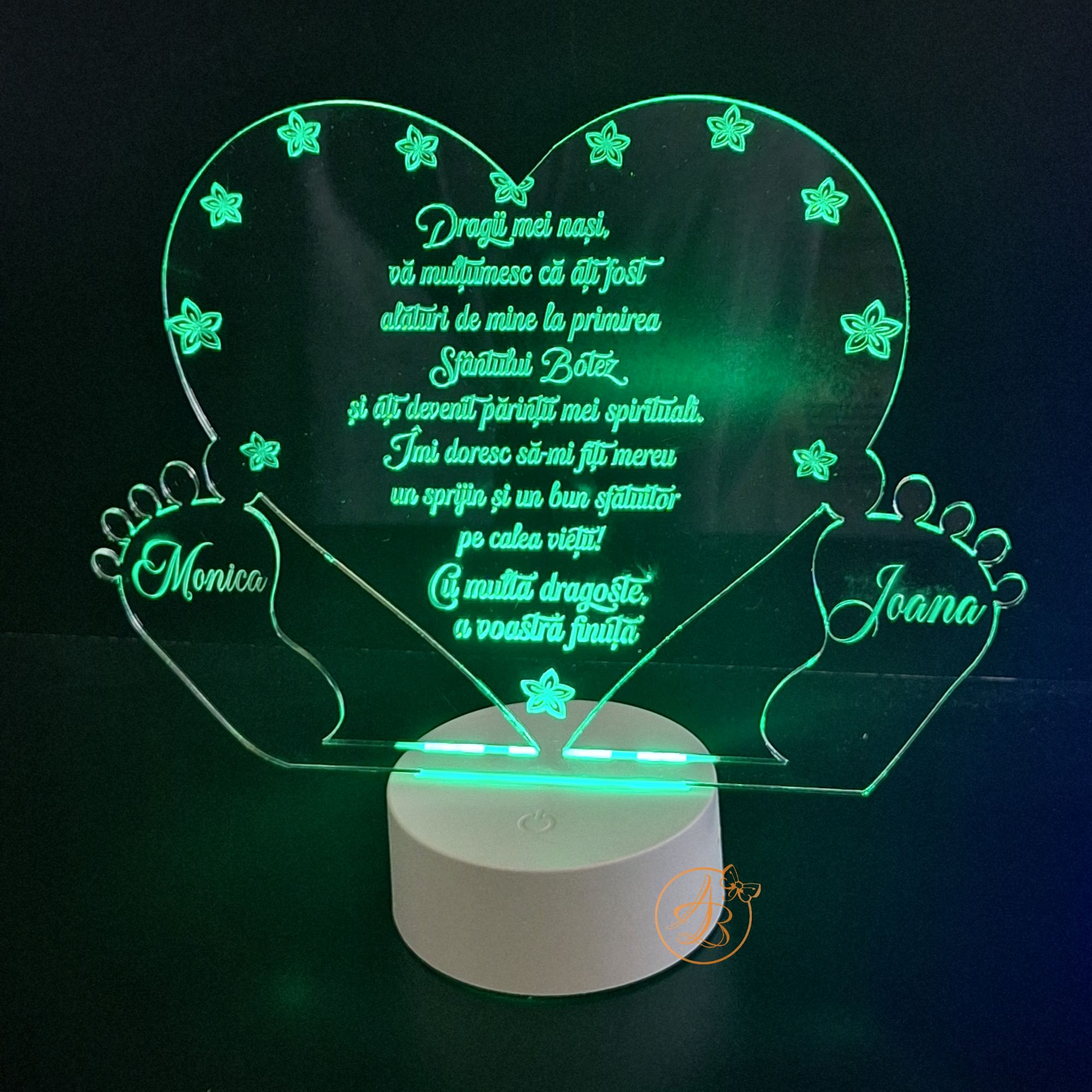 Trofeu botez, cu picioruse pentru nasi - imagine 18