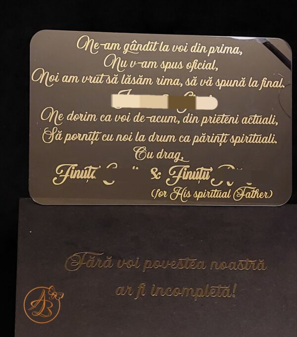 Cutie mare personalizata pentru nasi, cu text si placa plexiglass personalizat - imagine 18