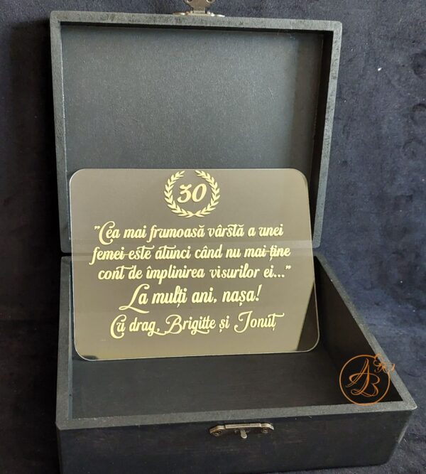 Cutie mare personalizata pentru nasi, cu text si placa plexiglass personalizat - imagine 19