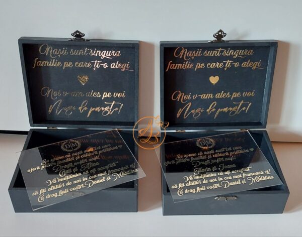 Cutie mare personalizata pentru nasi, cu text si placa plexiglass personalizat - imagine 15