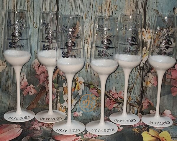 Set 2 pahare cristal, pentru aniversare casnicie - imagine 2