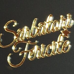 Decor topper tort oglinda Sarbatori fericite