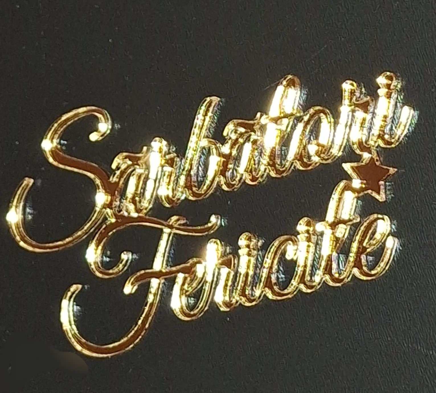 Decor topper tort oglinda Sarbatori fericite