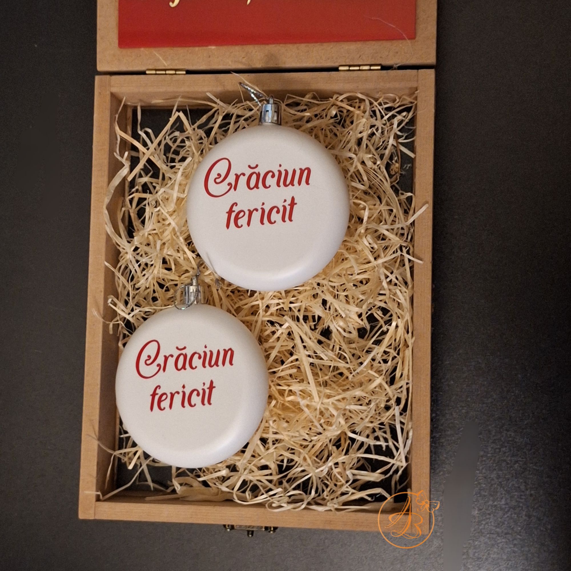 Cutie eleganta rosie cu doua globulete - imagine 3