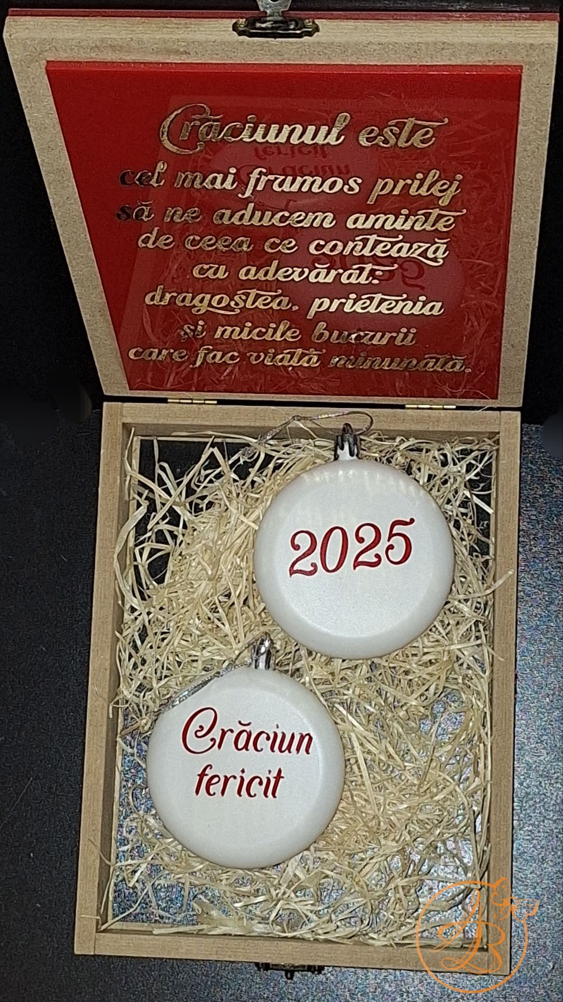 Cutie eleganta rosie cu doua globulete - imagine 4