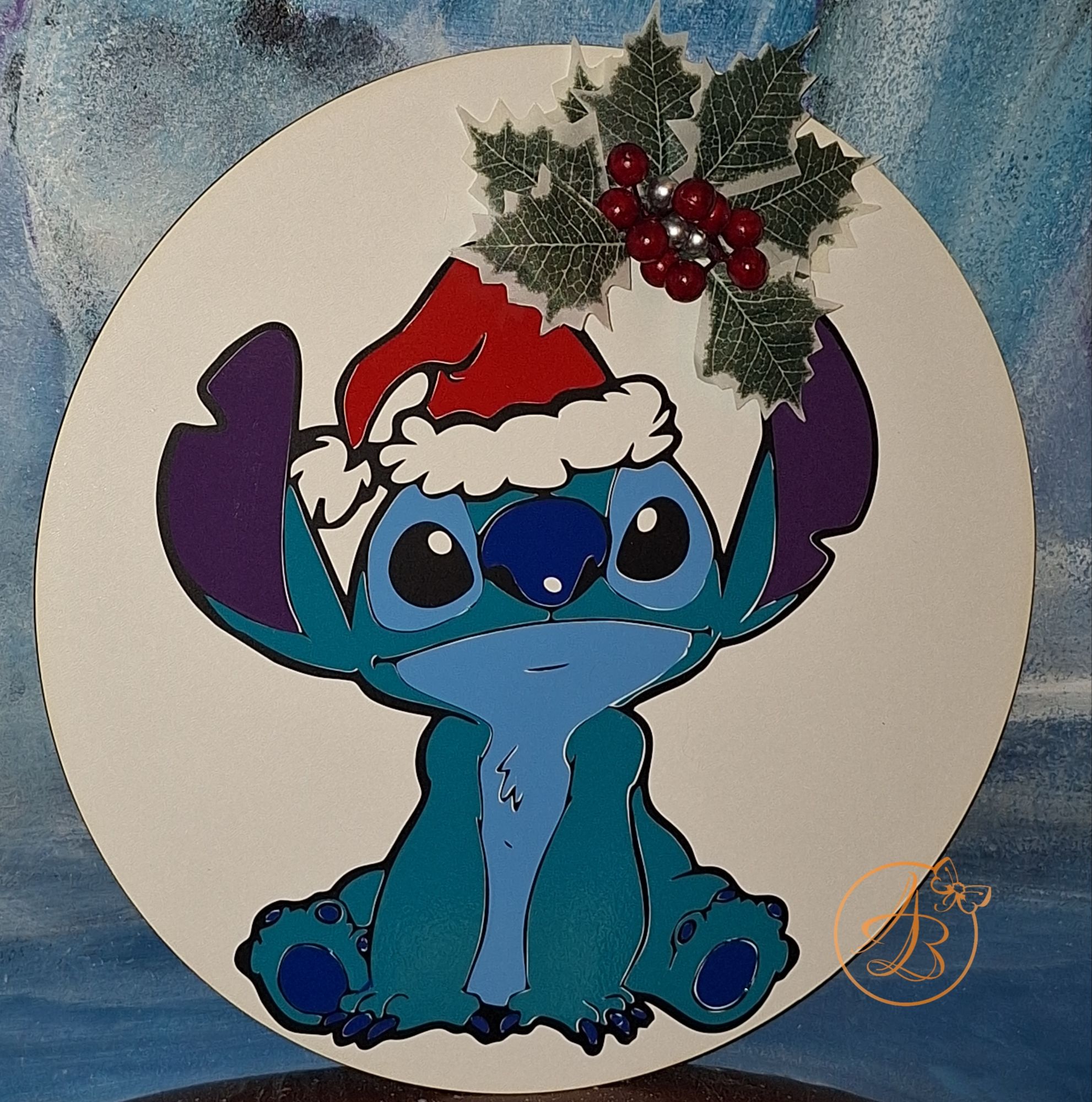 Coronita eleganta pentru Craciun, cu Stitch - imagine 5