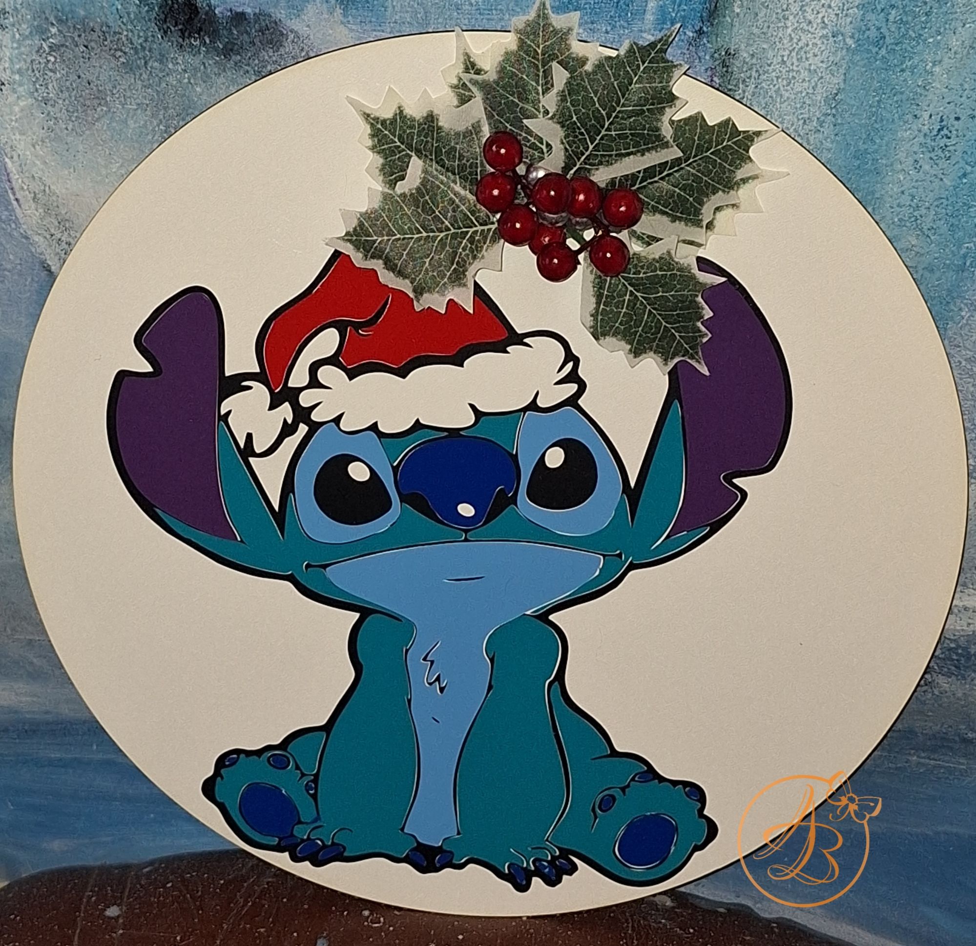 Coronita eleganta pentru Craciun, cu Stitch - imagine 7