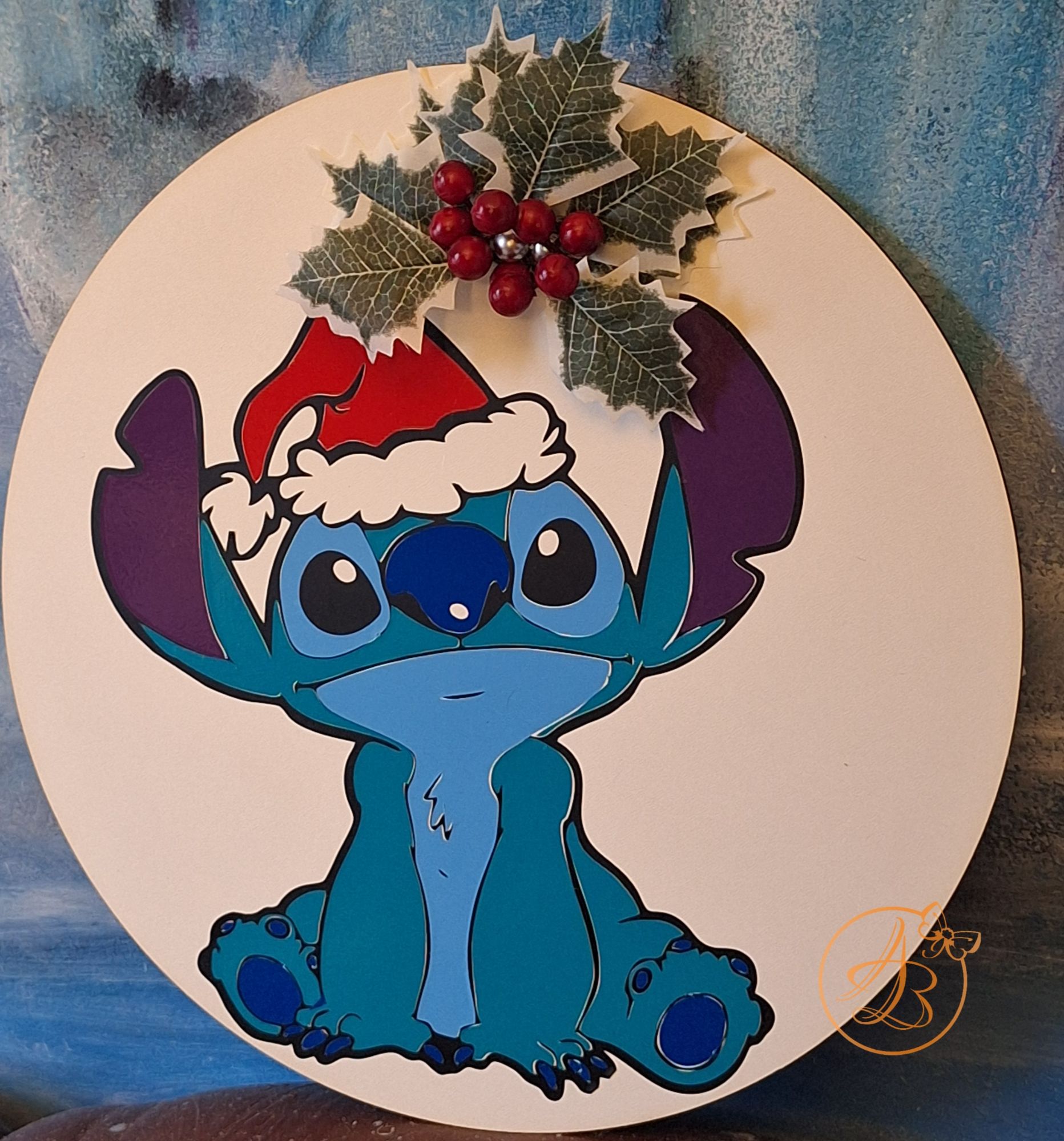 Coronita eleganta pentru Craciun, cu Stitch - imagine 8