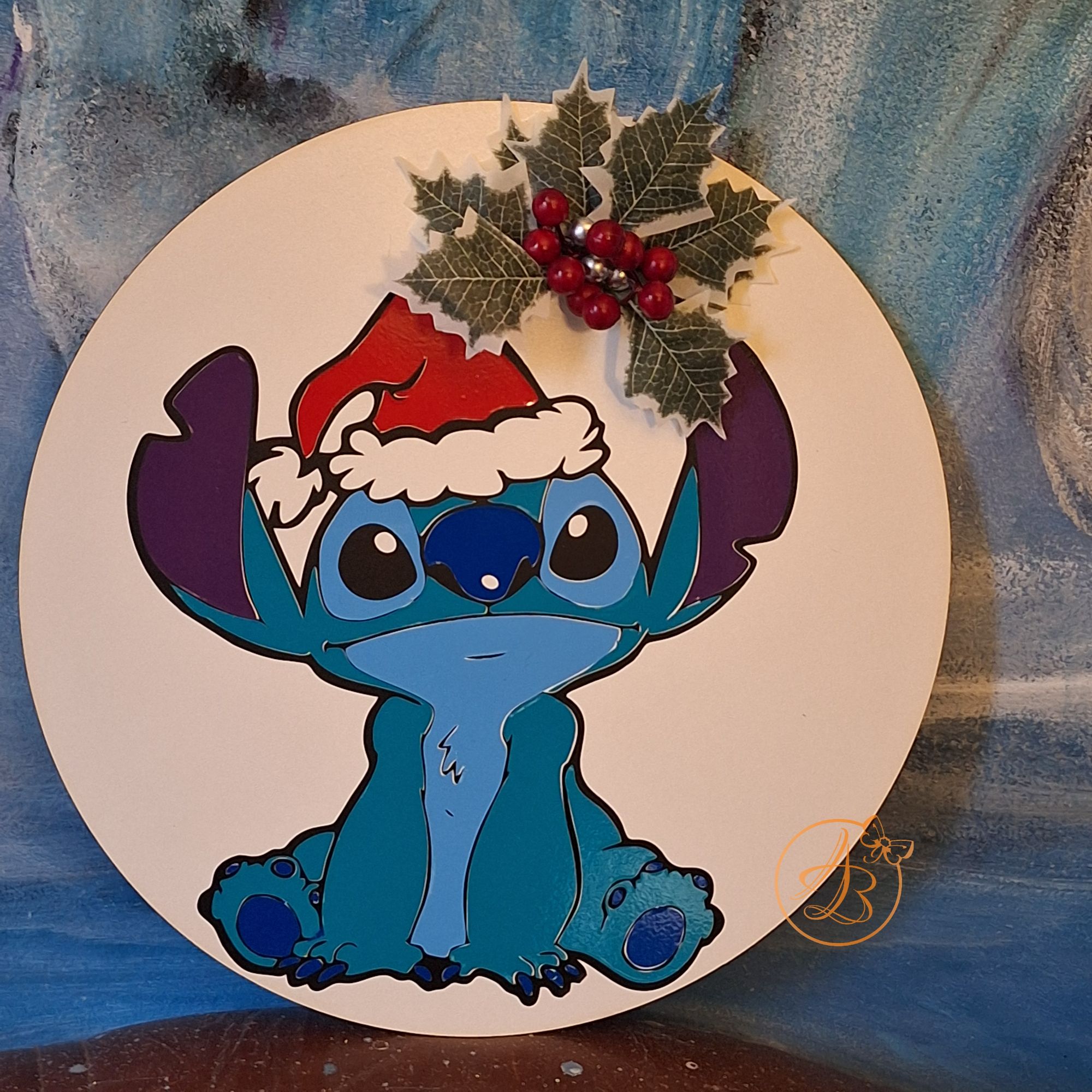 Coronita eleganta pentru Craciun, cu Stitch - imagine 4