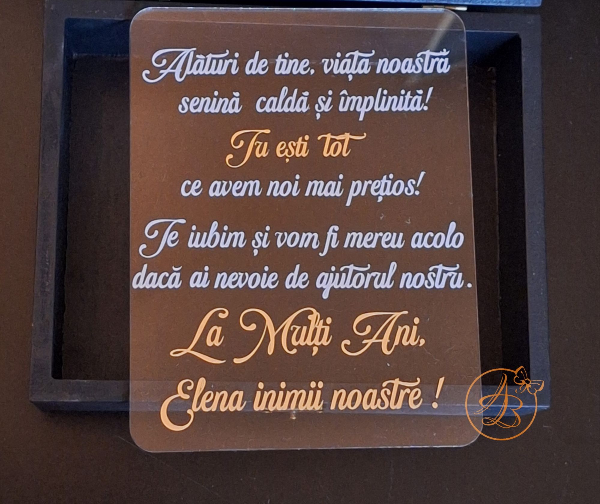 Cutie mica personalizata, cu text din oglinda si placa plexiglass - imagine 17