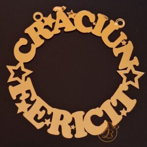 Decor perete Craciun fericit, din oglinda aurie