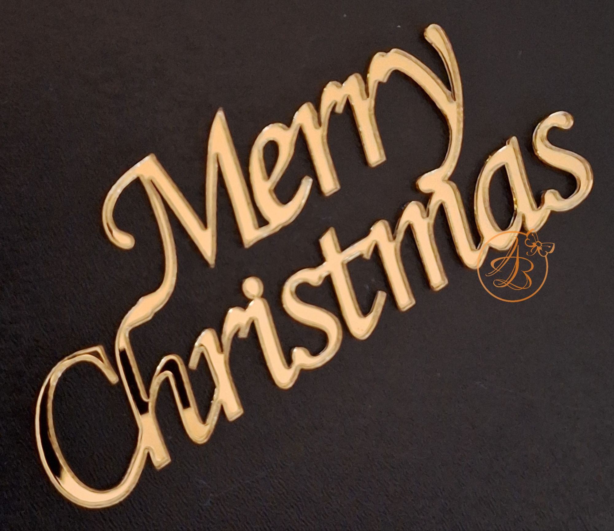 Decor topper tort oglinda Merry Christmas