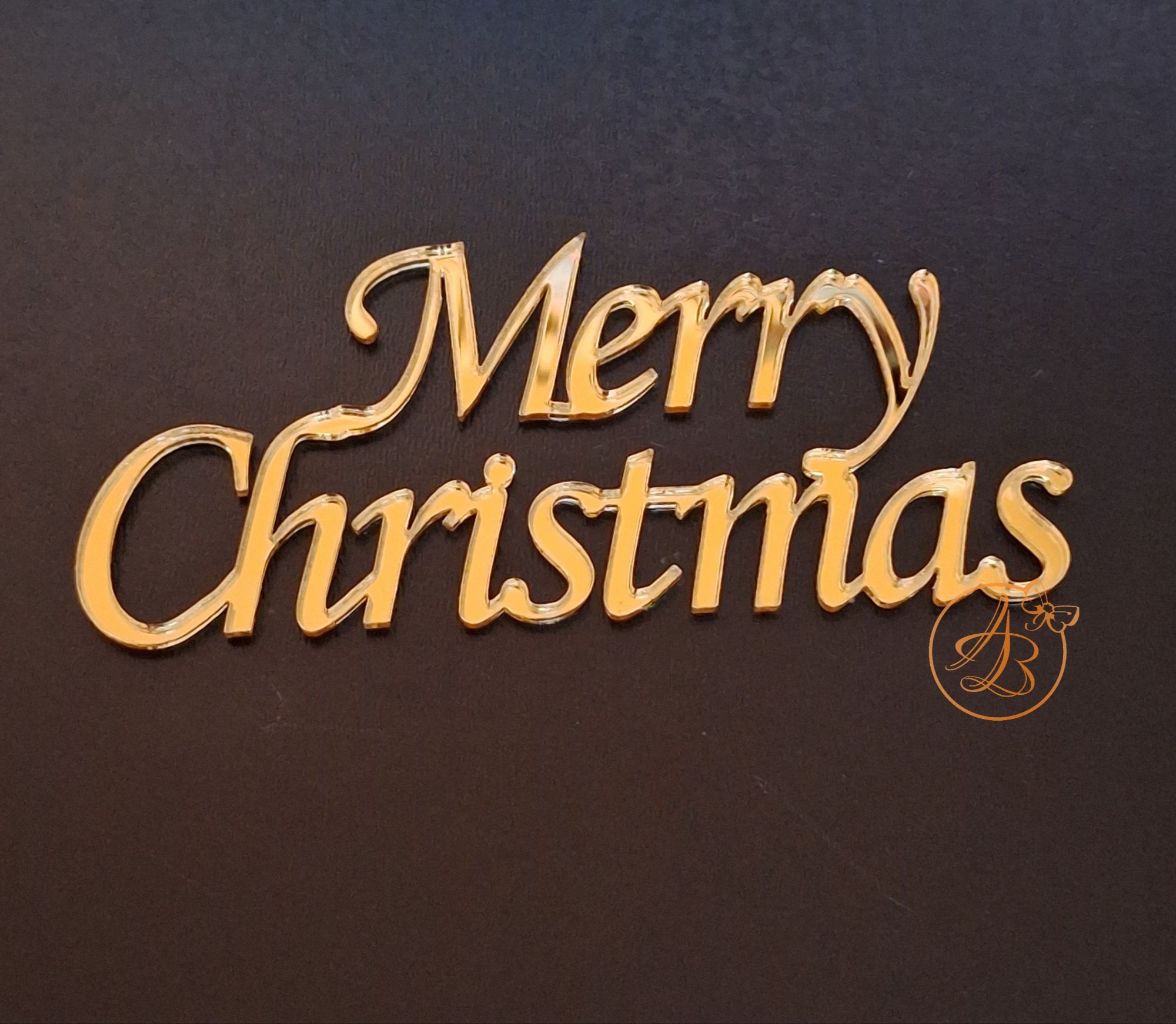 Decor topper tort oglinda Merry Christmas - imagine 3