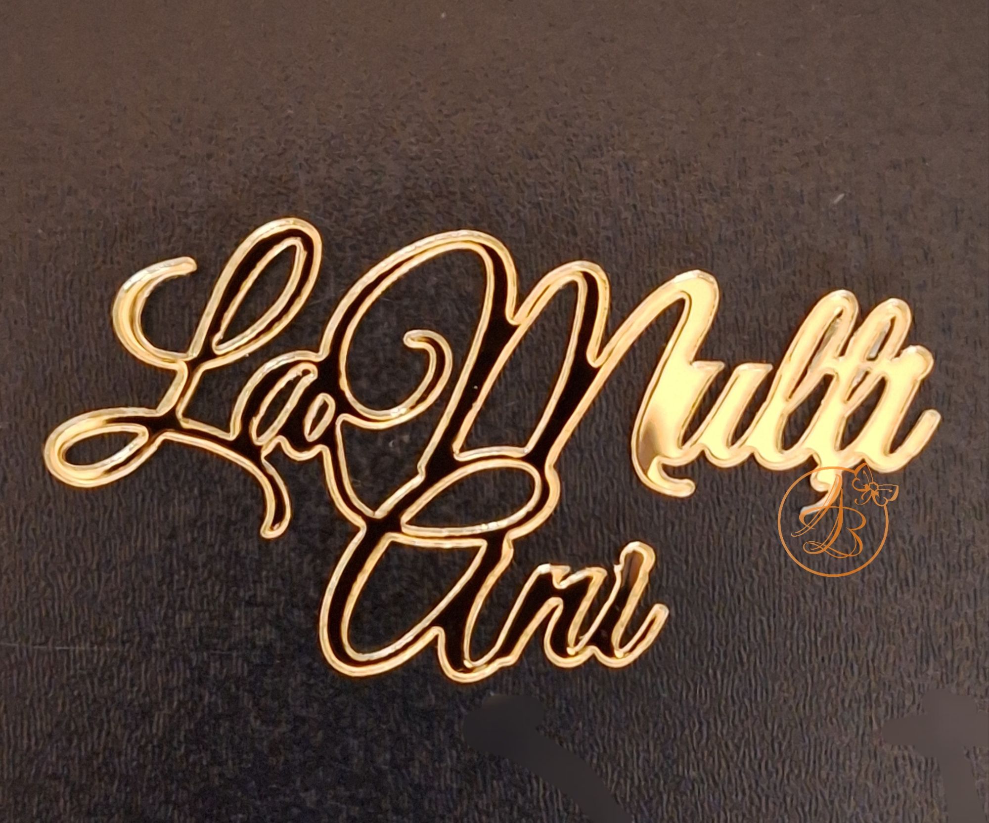 Decor topper tort oglinda aurie La multi ani - imagine 2