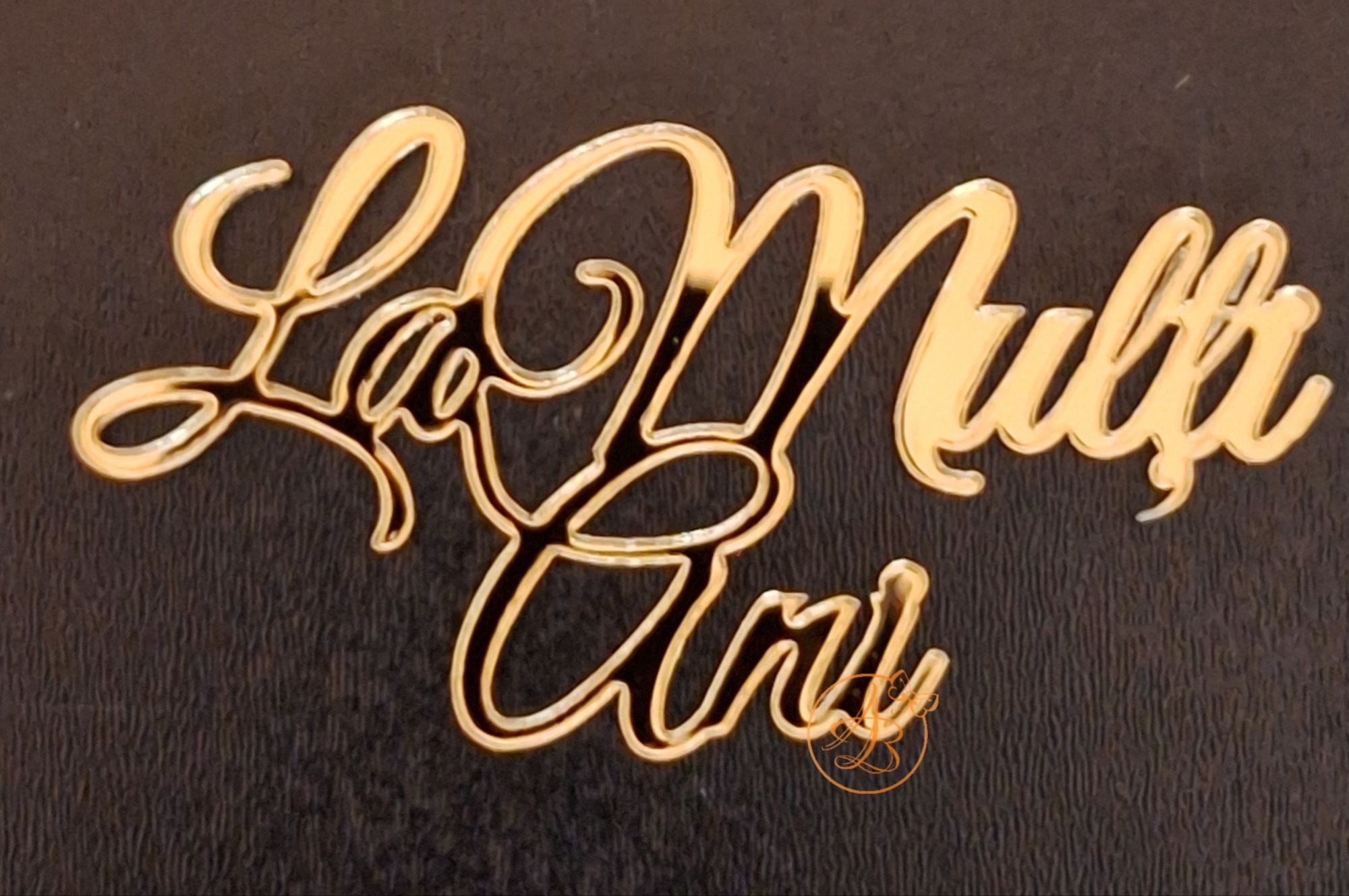 Decor topper tort oglinda aurie La multi ani - imagine 3