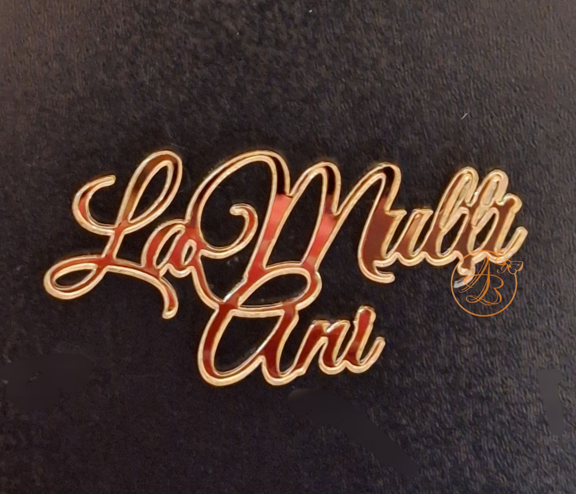 Decor topper tort oglinda aurie La multi ani