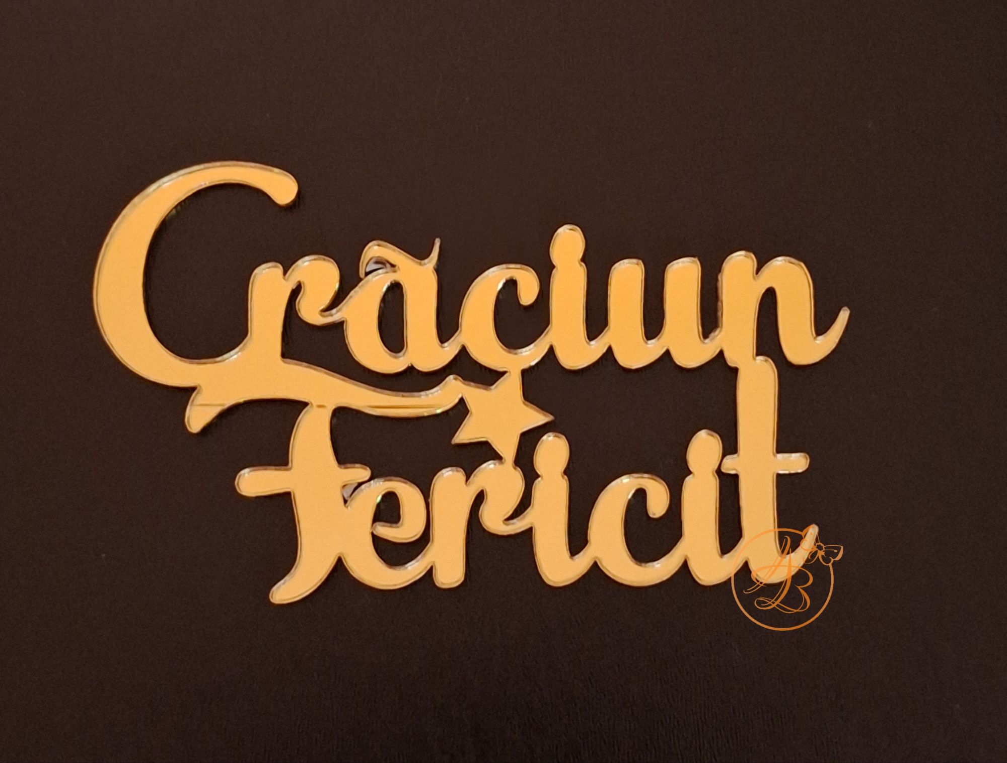 Decor topper tort oglinda Craciun fericit - imagine 5