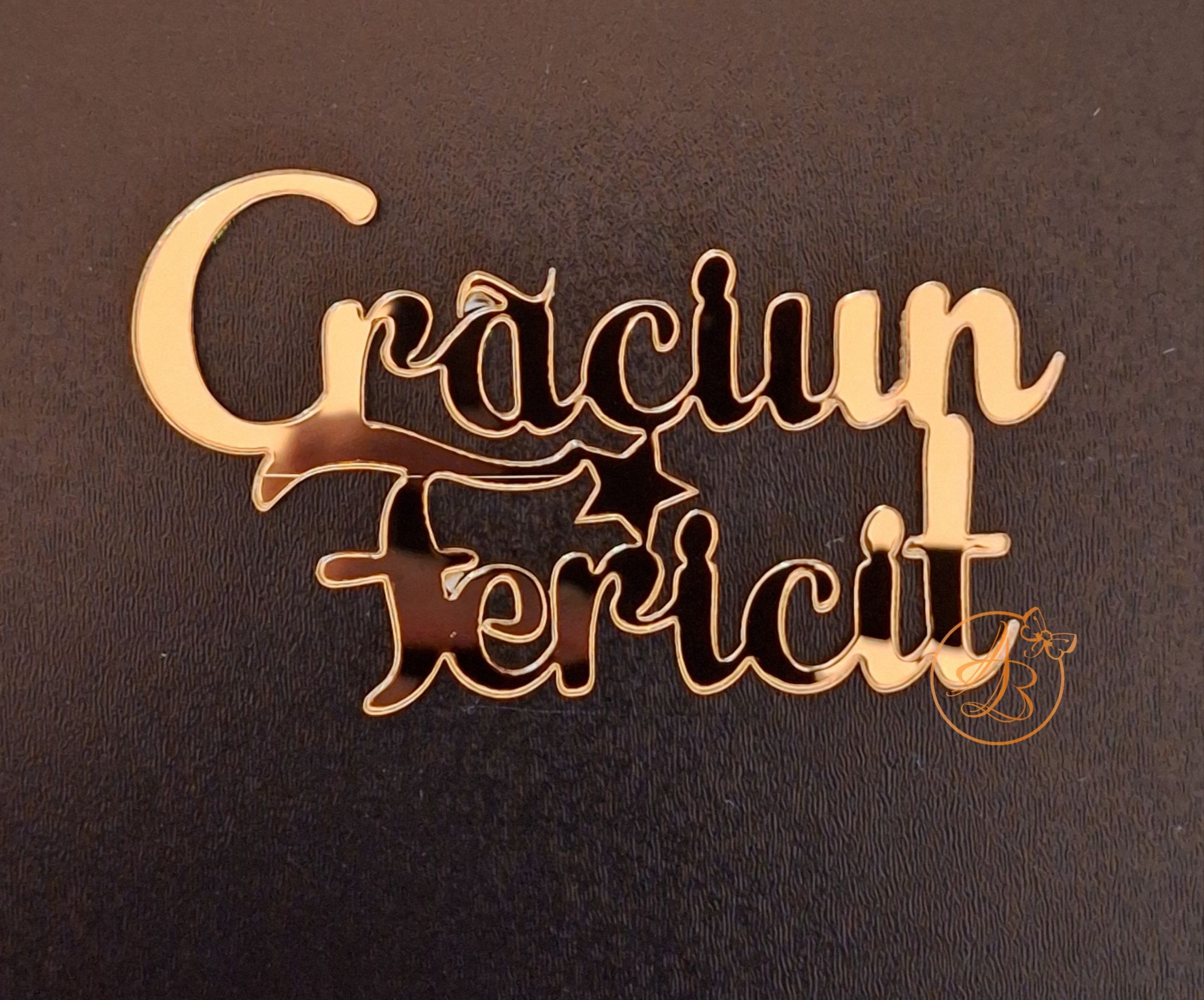 Decor topper tort oglinda Craciun fericit - imagine 3