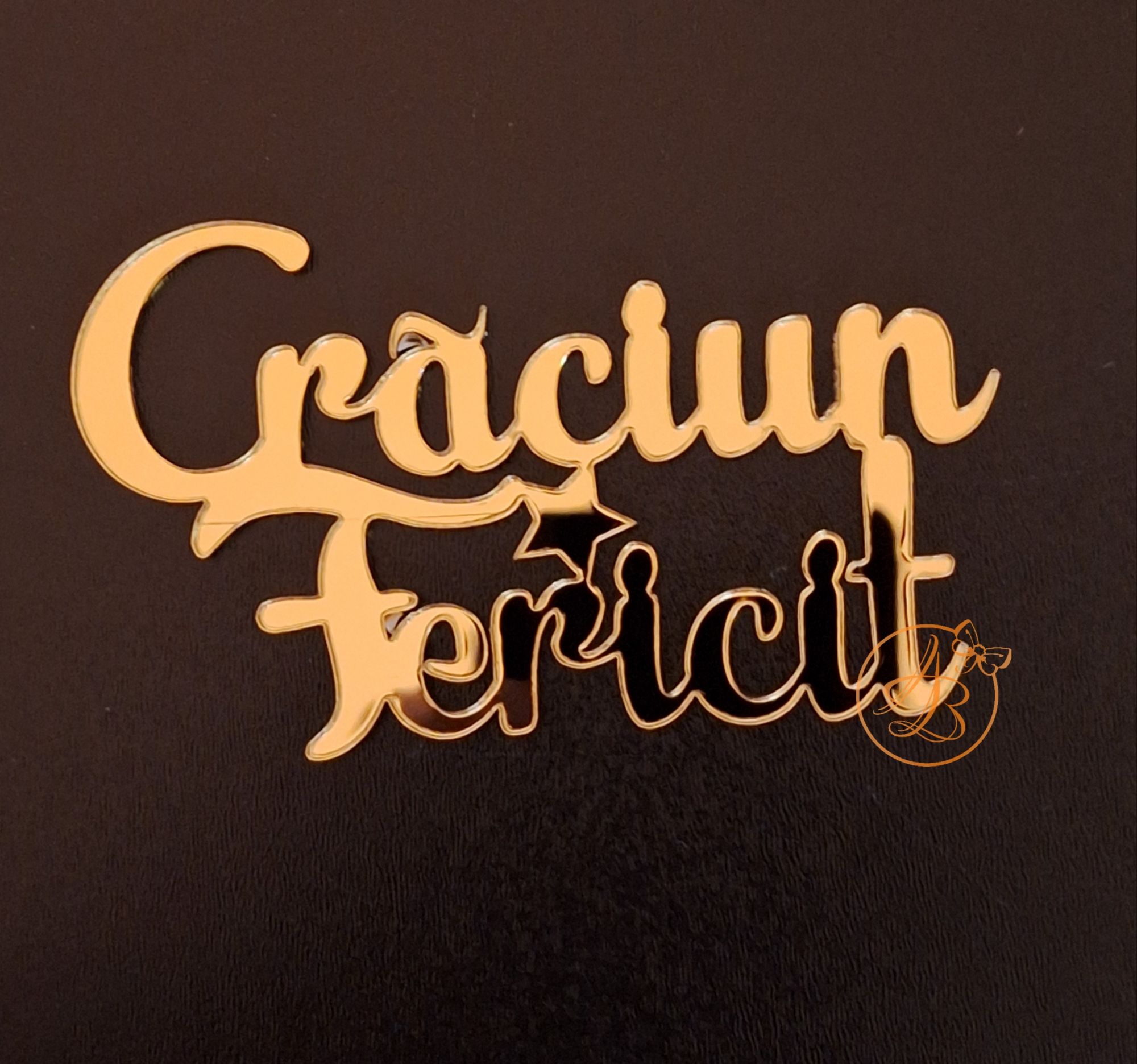 Decor topper tort oglinda Craciun fericit