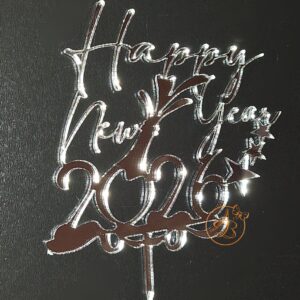 Decor topper tort oglinda Happy New Year 2026