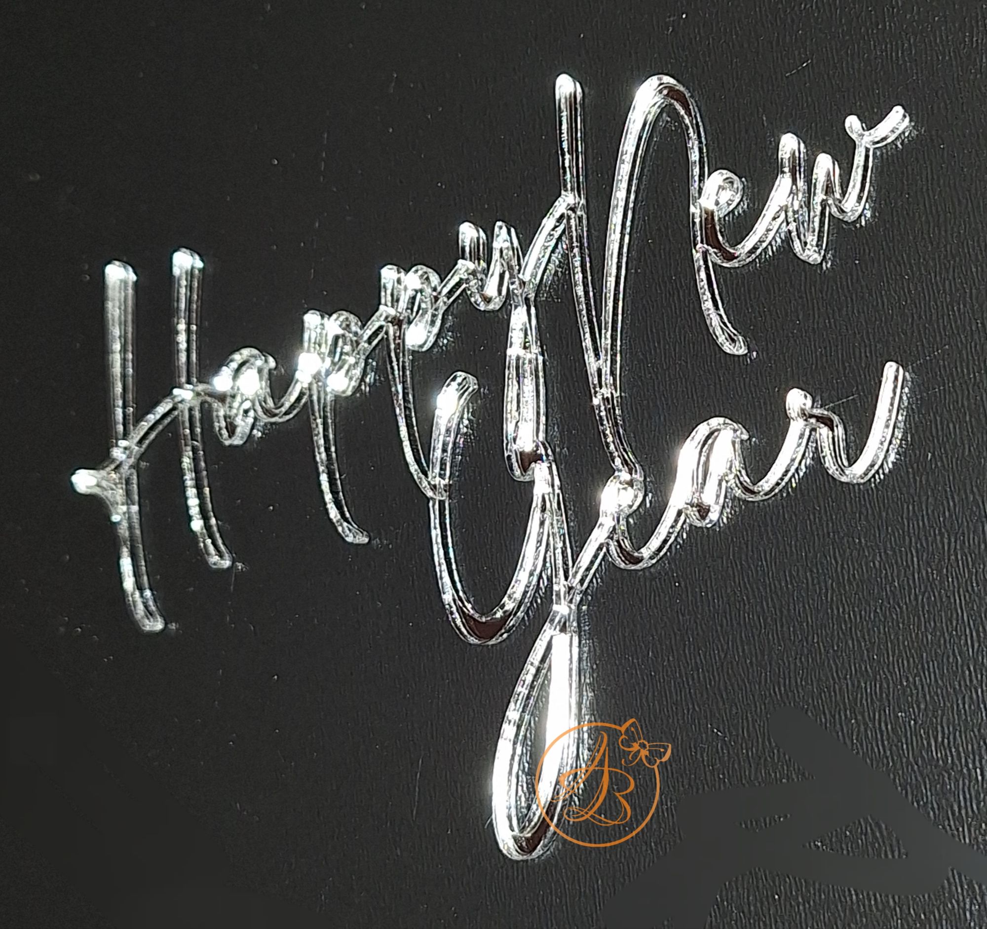 Decor topper tort oglinda Happy New Year - imagine 6