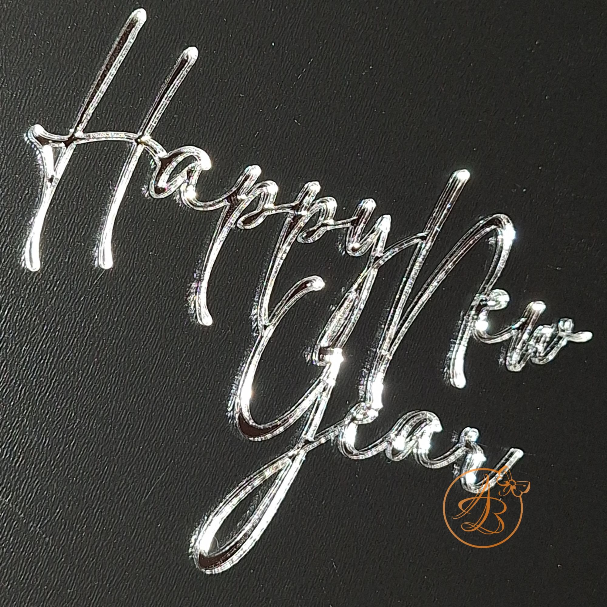 Decor topper tort oglinda Happy New Year